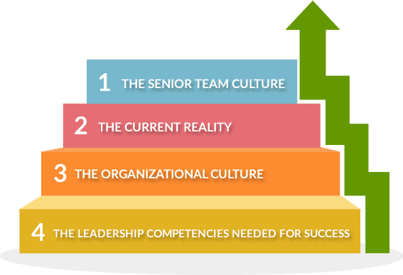 Four steps of organizational culture improvement.